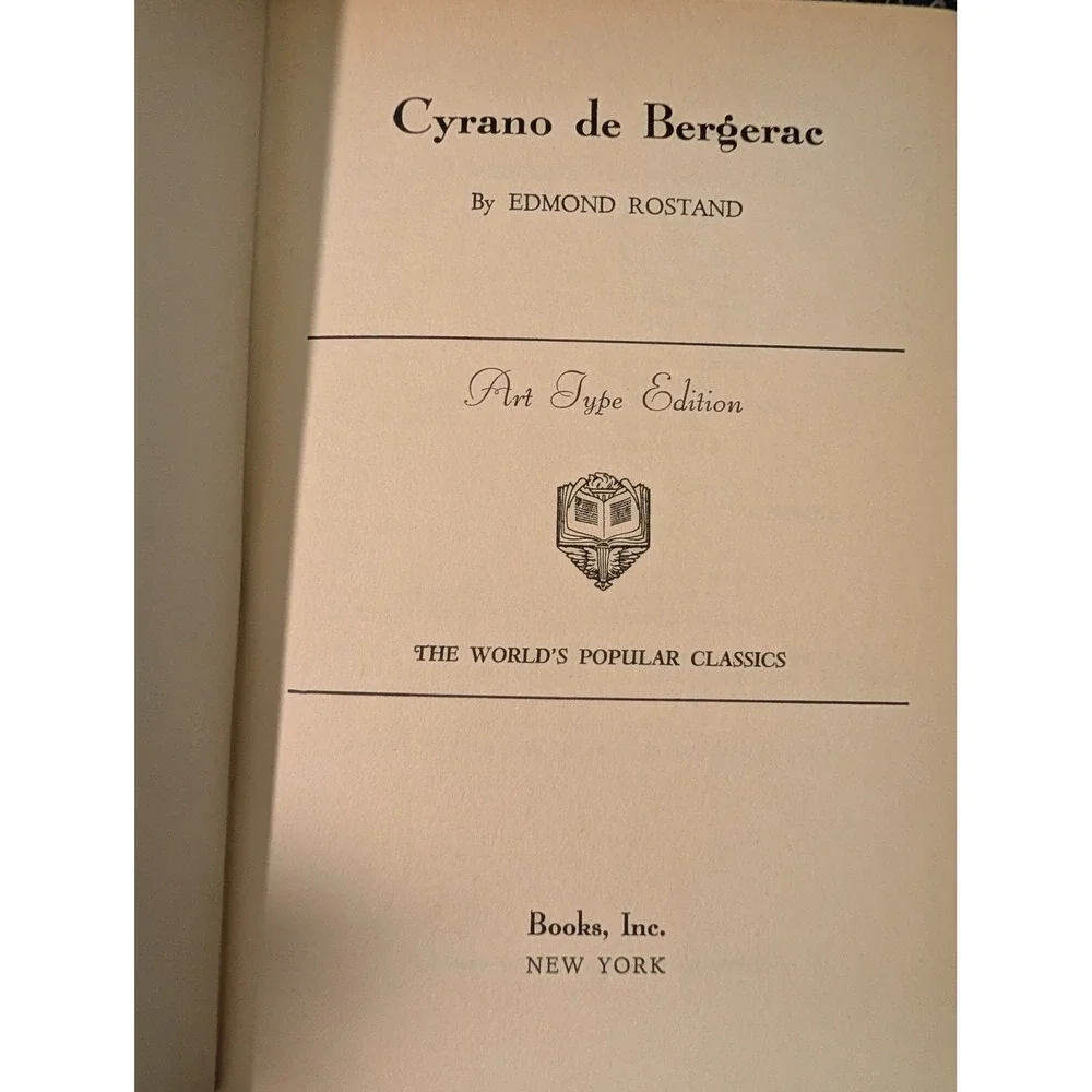 Cyrano de Bergerac Edmond Rostand Art Type Edition Worlds Popular Classics Book